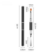 Double Head Nail Art Gel Brush Black Pen Picker 2 IN 1 Design UV Gel Brush Spatula Acrylic Nail Extension Gel Manicure Tools juoda