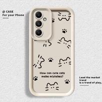 Phone Cover Case for Samsung Galaxy A56 A12 A13 A51 A73 A23 A26 A32 A15 A16 A71 A72 A34 A53 A54 A35 A36 Cartoon Animal Cute Cat Galaxy A53 5G