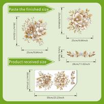 Luxurious Golden Flower Toilet Sticker - Waterproof Self-adhesive Water Tank Sticker for Bathroom