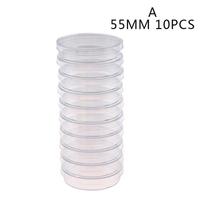 10Pcs/Set Polystyrene Sterile Petri Dishes Bacteria Culture Dish for Laboratory 55MM