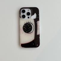 Dreamy INS Glittering Big Eyes Comic Girl Lovely Phone Case for iPhone 17 16 15 14 11 12 13 Pro Max Plus 16E 17 Air Back Cover iPhone 16 Plus gray