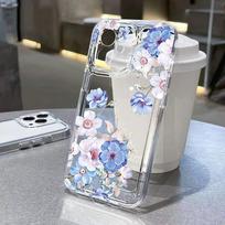 Gėlių ir lapų rašto skaidrus telefono dėklas, skirtas Xiaomi Mi 15 T Pro 14T 13T 12T Mi 17 Pro 15 14 13 12 11 Lite 5G, silikoninis dangtelis Xiaomi 12 Lite white