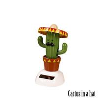 Newest Car Decoration Gift Swing Dancing Shaking Moving Flip Flaps Toy Solar Powered Cactus in a hat