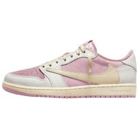 Travis Scott x Air Jordan 1 Retro Low OG Sail Tropical Pink Vyriški sportbačiai Tropical-Pink-Shy-Pink-Muslin IQ7604-101 47.5