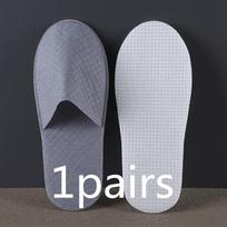 1 pora lotas Viešbučio šlepetės Vyrams Moterims Aukščiausios kokybės Velvetas Kelioninės Vienkartinės Medvilninės Namų Svetingumo Batai Pigi SPA Svečių Šlepetės one size pilka