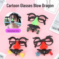 Blow-Up Dragon Prank Glasses for Big Noses - Funny Beard Gag 13x11 cm