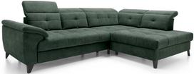 Kampinė sofa Inferne Raquel 35, žalia sp., dešininė, 297 x 210 cm x 107 cm