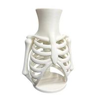3D Printed Ribcage Skeleton Vase, Multifunctional Decorative Bone Shape Vase for Flowers, Jewelry Makeup Brush Holder, Gothic Home Decor Halloween šilta balta spalva