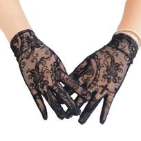 Stretchy Skeleton Crosses Gloves Breathable Mesh Fabric Gothic Fashion Accessory for Halloween Role Playing and Cosplay 1 juoda