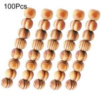 100 vnt. 8 mm medinių laisvų karoliukų DIY papuošalams, vėriniams, auskarams, apyrankėms, rankdarbiams