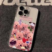 Pink beaver applies to Apple 15 mobile phone case iPhone14 anti-drop 13 simple 12/11 cute 7/8plus soft apple 15