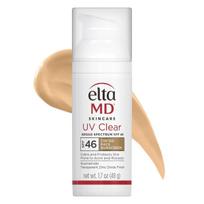 EltaMD UV Clear veido apsauginis kremas nuo saulės SPF 46, be riebalų formulė su cinko oksidu, dermatologų rekomenduojamas (Spalvotas)