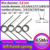 20 Pcs 0.8 mm Left Rotation Spring Steel Small V Shaped Coil Torsion Spring Degree Spring Clip Left Hand Torsion Spring 0.8mm(60 degrees)