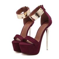 Comemore Dizaino Metalo Kulkšnies Dirželis Moteriški Sandalai Platforma Seksualūs 16CM Super Aukšti Kulniukai Šaliai Klubui Striptizo Stulpo Šokio Batai 34