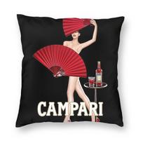 Campari Mergina Su Raudonais Vėduokliais Kvadratinė Pagalvės Užvalkalas Poliesterio Linas Aksomo Spausdintas Užtrauktukas Dekoratyvinis Automobilio Pagalvės Dangtelis Didmeninė Prekyba 30x30cm