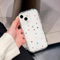Simple ins wind colored flowers suitable for apple 14pro mobile phone case anti-drop iphone16pm soft case protective case iPhone16