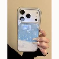 ins wind winter snowflake suitable for Apple iPhone16/17Promax mobile phone case 15 Epoxy water condensation 14 advanced IPhone17ProMax