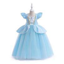 Princesės suknelė Mergaitėms Cosplay suknelė Tinklinė pūkuota suknelė Sofija su ilgais plaukais Vaikų suknelė 100cm