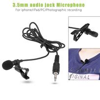 Metaliniai monofoniniai mikrofonai atlapais mikrofonas Mini Lavalier Mic 3,5 mm, skirtas garsiakalbiui juoda