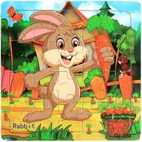 Medinė dėlionė, lavinanti lavinanti kūdikių vaikų lavinimo žaislas Kalėdinė dovana Rabbit