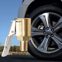 DYS automobilių parduotuvė Automobilių sunkvežimių padangų padangų pripūtimo vožtuvas oro siurblio spaustuko antgalis metalinis adapterio jungtis white