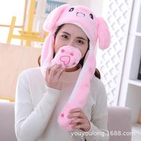 Mada judanti kepurė triušio ausys pliušinė miela kepurė Anime Briedis triušis vienaragis kepurė Mielas gyvūnas kepurė Kiaulė šuo žiurkėnas Cosplay kepurė