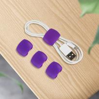 4 vnt Kabelių vyniotuvas Fashion paprastas apvalus spaustukas USB įkroviklio laikiklis stalas Tvarkingas organizatorius Laido laido laidas stalinio kompiuterio kabeliui violetinė