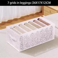 Spintos megztinio tvarkyklė Stalčių skirstytuvas Džinsų apatinių kojinių laikymo dėžė kelnių laikymo dėklas drabužiams 7 grids in leggings balta