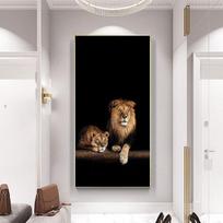Afrikos liūtas, leopardas, veidas, drobė, tapyba Sienų menas Plakatai ir spaudiniai Gyvūnai Dramblys Tigras Meno paveikslėliai svetainės dekoravimui 20cm×40cm NoFrame white