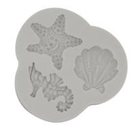 Starfish Sea Shell Hippocampus Fondant Silicone Mold Baking Cake Decoration Drop Plastic Mold pilka