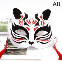 Anime Foxes Kaukė Japonijos Cosplay Rave Rankomis Pieštas Anime Demon Slayer Pusė veido