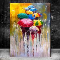 Abstraktūs portretai Aliejiniai paveikslai Spaudinys ant drobės Meno spaudiniai Mergina laikanti skėtį Sienos Menas Nuotraukos Namų sienų apdaila 20x30cm