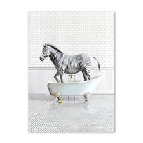 Dramblys Žirafa Liūtas Panda Vonios siena Menas Šiaurės šalių gyvenamasis kambarys Namų apdaila Meno dekoras Vaikų kambario plakatai drobės tapyba 21cm×30cm NoFrame