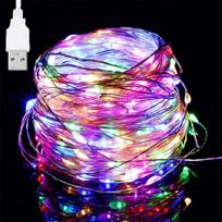 Lauko kempingo atmosferos apšvietimas USB kempingo baldakimas palapinės šviesos stygos su LED spalvotais žibintais 8 režimų saulės lemputė Krištolinis rutulys USB 50LEDS 5M