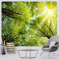 Green Forest Gamtos kraštovaizdžio spausdinimo raštas Gobelenas Namai Svetainė Miegamasis Sienų dekoras Fono audinys Gobelenas 100x75cm