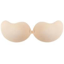Nematoma Push Up liemenėlė be nugarėlės be petnešėlių, besiūlė priekinė liemenėlė Bralette apatiniai moteriški lipnūs silikoniniai lipniai A smėlis