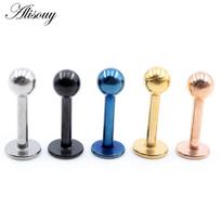 3 4 5mm Skersmuo 5 spalvos Nerūdijantis plienas Vyrai Moteriški Prisukamas atgal (pradurtas) Body Labret lūpų auskarų vėrimas Body Jewelry 2mm juoda