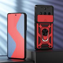 KEYSION smūgiams atsparus šarvų dėklas, skirtas Realme 11 Pro 5G slankiojančios kameros objektyvo apsauginis žiedas, telefono dangtelis, skirtas OPPO Realme 11 Pro+5G for Realme 11 raudona