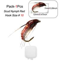 1/3 vnt. Nymph Scud muselė Vabzdys Upėtakio žvejybos muselės Dirbtinis vabzdys Žvejybos masalas Jaukas Žvejybos įrankiai 1Pcs-Size 10
