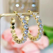 CMM Statement Ear Jewelry putojantis apvalus AAA kubinis cirkonis Sidabrinis didelis apskritas auskarai su lanku moterims, išleistuvių vakarėlio suknelės aksesuarai