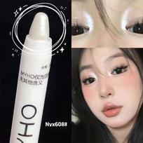 Glitter Highlighter Pen Pearlescent Guling Šilkaverpių Pieštukas Neperšlampamas Ilgalaikis Brightening Eyes Stick Baltas Sidabrinis Akių makiažas 02 # Pearl White white