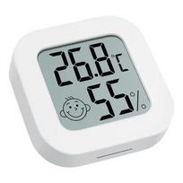 2024 m. mini LCD skaitmeninis termometro higrometras vidaus patalpos elektroninis temperatūros matuoklio drėgmės matuoklio jutiklio matuoklio orų stotis namams With battery balta