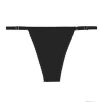 Medvilniniai stringai kelnaitės apatinis trikotažas reguliuojamas apatinis trikotažas patogios kelnaitės mergaitėms kvėpuojantys G-string apatinis trikotažas apatinis trikotažas bikini S juoda
