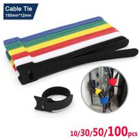 10/30/50/100PCS Releasable Cable Ties Colored Plastics Reusable Cable Ties Nylon Loop Wrap Zip Bundle Ties T-type Cable Tie Wire 10pcs balta