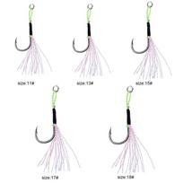 Lure Tie Iron Plates, Hooks, Sea Fishing Boats, Fishing Hooks, Iron Plates, Single Hooks with Shiny Silk, Fishing Gear Accessories, 10 Pieces/pack 11#