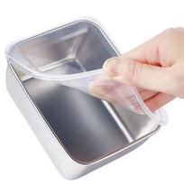 600 ml nerūdijančio plieno šaldytuvo maisto laikymo dėžutė su plastikiniu dangteliu Paruoškite maisto šviežumo išsaugojimo dėžutę iškylai gray
