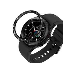 Nerūdijančio plieno dangtelis, skirtas „Galaxy Watch 4 Classic“ 46 mm dėklo apsaugai, metalinis dėklo laikiklis. juoda