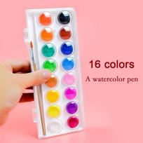16/36 spalvų nešiojamas vientisas akvarelinių dažų rinkinys Vandens spalvos teptuko rašiklis skirtas vaikų tapybos meno reikmenims 16 colors white