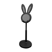 Mobiliojo telefono stalinis stovas Mielas animacinis triušiukas planšetinis kompiuteris Universalus stovas Reguliuojamas teleskopinis pakeliamas tinginio stovas One Size juoda