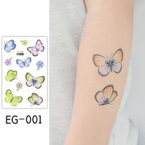 Blizgantys drugeliai/Animacinių filmukų undinėlės laikinos tatuiruotės mergaitėms - Drugelių vakarėlio dovanėlės, dekoracijos vaikams 120*75MM